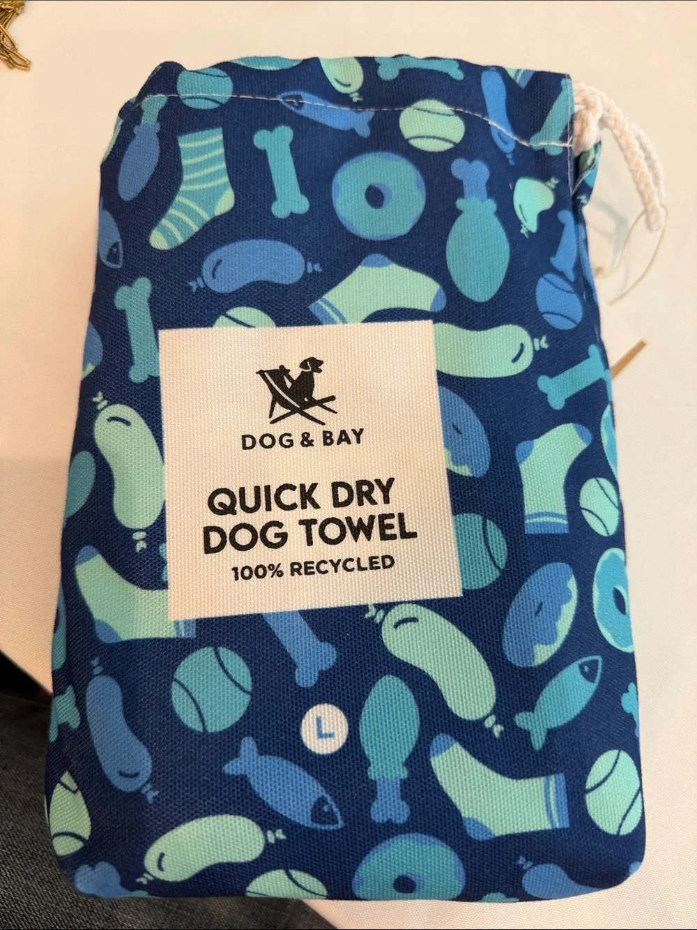 Quick Dry Dog Towel – Blue Patterned